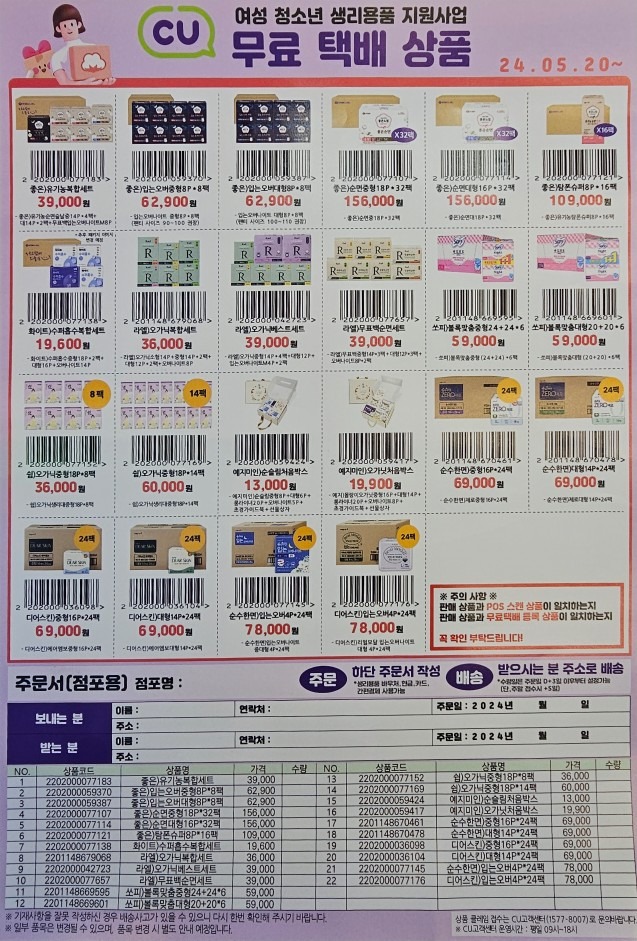 price menu