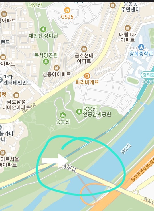 용비교 옆 편의점(오후 1시 30분) 샤방하게 가요