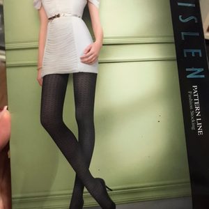 바이올렛 색 패턴 스타킹 새상품
