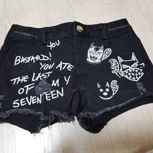 블랙진 반바지 140