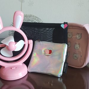 에뛰드(메이크업선풍기,파우치3종)