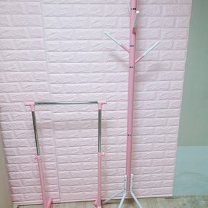 헹거 2개 유아헹거 핑크 행거 옷장