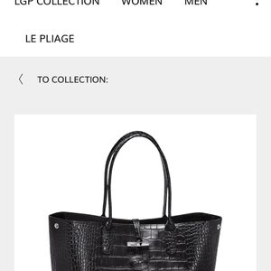 롱샴 Roseau Croco 블랙