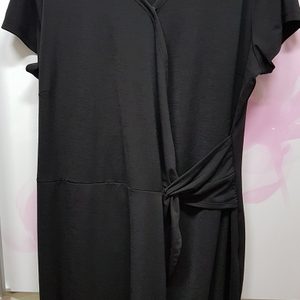 원피스 하나로 차려입은듯한 쿨 찰랑 랩원피스/블랙(사이즈L/~통통77)새상품(가격내림)