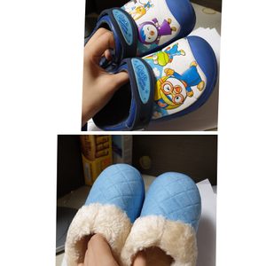 2개일괄) 170 아동퀼팅방한슬리퍼+크록스 뽀로로 털크록스_털내피 털신 털슬리퍼 아동화 아동신발