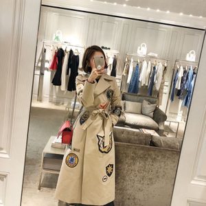 수입) js뉴욕 봄가을 트렌치코트 롱코트 패치코트 유니크 트렌치코트 백화점코트