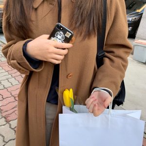 빈티지 브라운 롱 싱글코트