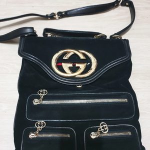 정품 구찌 GUCCI 스웨이드 가죽가방
