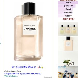샤넬향수 샤넬베니스 오드뚜왈렛 샤넬 레조드 파리 베니스 50ml