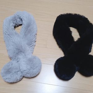토끼털머플러 퍼머플러 겨울머플러