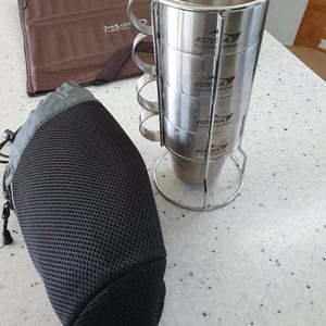 캠핑스텐컵,스텐수저통 판매합니다.