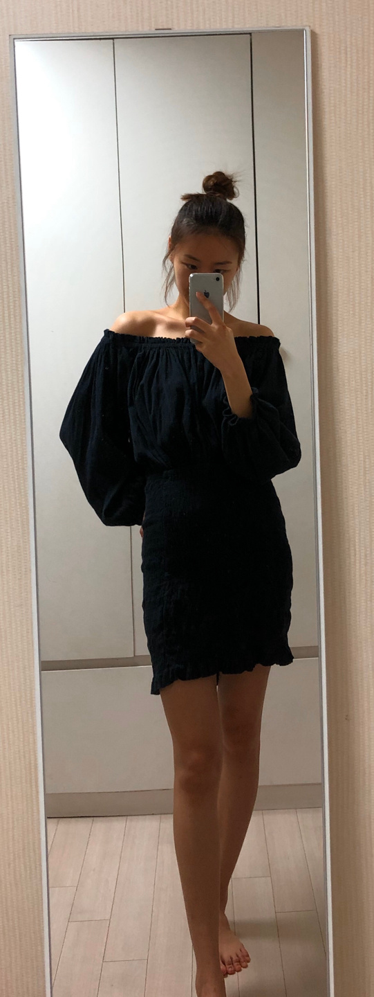 Etoile Isabel Marant Off the Shoulder Dress 이자벨마랑 스모킹 오프숄더 원피스