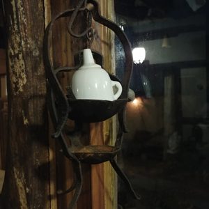 암수 주물 등잔(인테리어, 골동품)