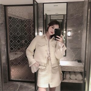 트위드투피스세트 트위드자켓 트위드치마 화이트자켓