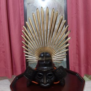 황동일본무사투구(골동품.엔틱.장식품.동브론즈조각)