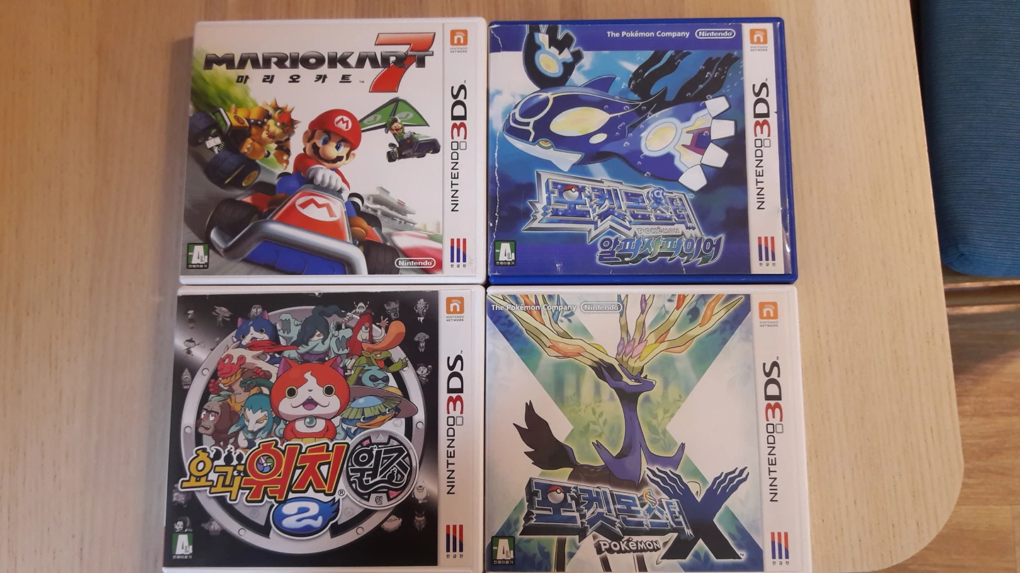 닌텐도 3DS 칩 요괴위치2원조,
마리오카트7 ,포켓몬스터X 엑스 ,
포켓몬스터 알파사파이어