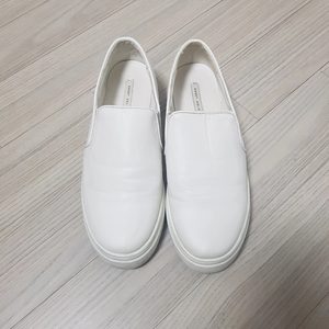 슬립온 운동화 흰색 굽슬립온