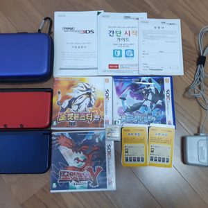 닌텐도 3DS XL (레드) + new3DS XL (블루) +AR카드 2셋+게임6종 (다운로드겜 포함)