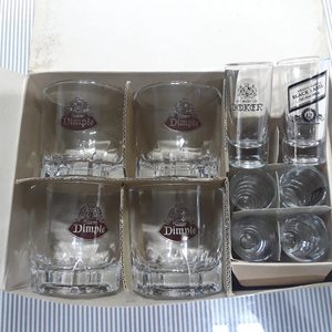 딤플(dimple) 빈티지 온더락 잔 4pcs + 조커 잔 3pcs 잭다니엘 스트레이트 잔 3pcs (새상품)