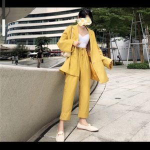 정장세트 노랑색정장 세미정장 개나리색정장 세미정장세트 유니크정장 유니크정장세트 여성정장 여성세미정장세트