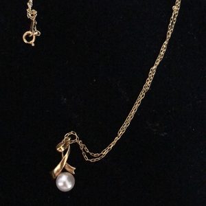 18k (체인+펜던트 모두 18k) 미키모토 진주 목걸이