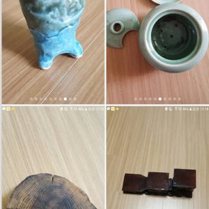 1번 작은 화분/2번 청자 하아리형 도자기 화분 장식품 도자기/3번 받침/4번 미니 받침대 장식품 화분받침 정리대