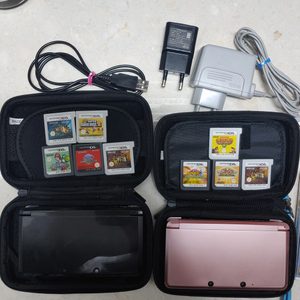 (일괄)닌텐도3ds2개+ds칩4개+3ds칩5개+파우치/충전기
