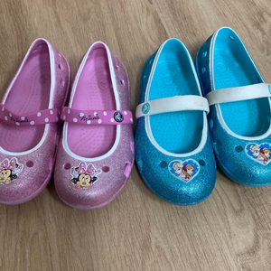 새상품 크록스 크록스키즈 크록스겨울왕국 크록스미니마우스 여아샌들 아쿠아슈즈 아쿠아샌들 여아신발 사이즈c10