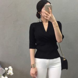 블랙랩골지니트 블랙브이넥골지니트 블랙골지니트 블랙반팔니트