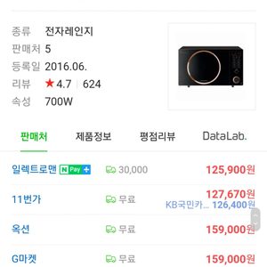 상태좋은 대우 전자렌지 전자레인지