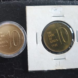 특년도 10주(원) 2종 미사용 주화 (옛날돈, 옛날동전, 주화)