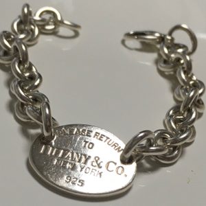 티파니앤코 리턴 투 티파니 팔찌 재당근 스털링 실버 925 은 팔찌 오벌 태그 브레이슬릿 Tiffany&Co