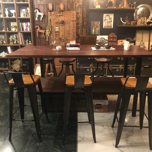 맞춤 제작한 멀바우 카페 테이블/ 철제 테이블/ 다이닝 테이블/ 바 테이블 팝니다!