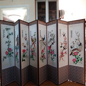 화조 자수병풍 8폭 ㆍ자수병풍 8폭