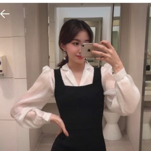 달리호텔 쉬머링블라우스+머메이드원피스세트