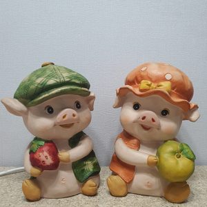 빈티지 인테리어용 저금통 / 돼지 피규어 저금통 / 레트로