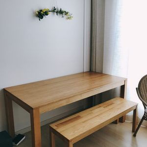 리바트 6인식탁 + 벤치 (애쉬원목)