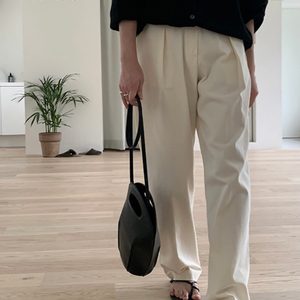 킨다베이지 프레디 팬츠 M (핀턱 팬츠, 핀턱 슬랙스, 화이트 핀턱 팬츠)