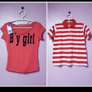 1번 98%면 소재 스판 티셔츠 미사용품 7000원 44~S55/2번 면 소재 미사용품 6000원 44~S55