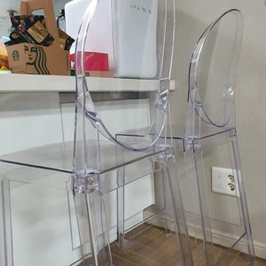 투명의자 고스트체어 바의자 식탁의자 카페의자 투명체어 하이체어