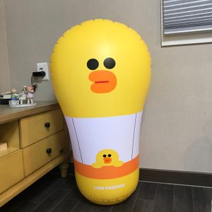 어린이 샌드백 🐥 던킨 라인프렌즈 샐리 에어벌룬 ( 캐릭터 조명 / 취침등 / 에어샌드백 / 무드등 )