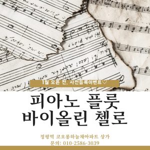 피아노/플룻/바이올린/첼로/드럼/우쿨렐레 음악학원