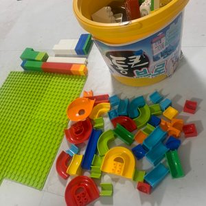 통큰블록+레일블록+밑판+원목블록