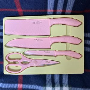 디에고 마카롱 칼세트 세제품, 핑크색 칼 주방칼 주방가위 세트
