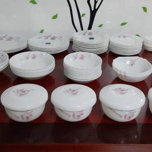 레트로 밀크글라스 빈티지 삼성 글라스 1988년 제조 접시 밥 그릇