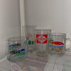 빈티지 컵/ 레트로 컵/ 옛날 유리컵/ 우유컵/ 빈티지 유리컵