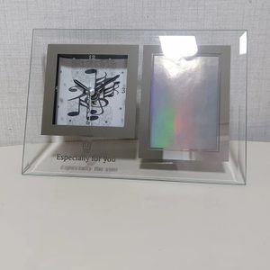 새상품)크리스탈 유리 액자 시계 만원 / 인테리어 / 사진 / 탁상 / 탁상시계