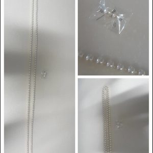 새상품))악세사리, 롱 진주 목걸이 & 진주 귀걸이 세트(구매시 진주핀 같이드려요)