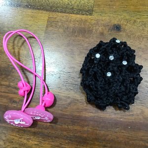 발레망+머리끈/초록색 리본끈/진주 머리끈 팔아요