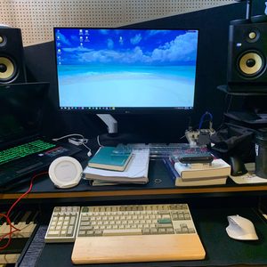 키보드 레오폴드 fc750r pd 화이트투톤 갈축+fc210 pd 갈축(pbt) + 트리와 레오폴드 맞춤 팜레스트